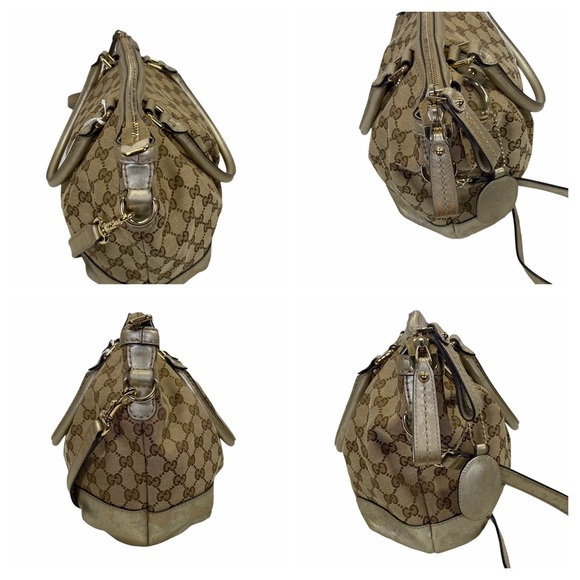 Authentic Gucci Crossbody bag GG canvas Beige handbag used good condition vint - Picture 12 of 14